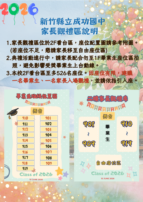 家長觀禮區說明