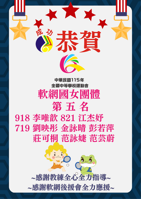 115年全中運軟網國女團體
