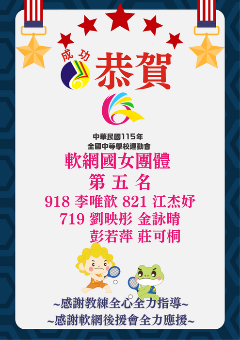115年全中運軟網國女團體